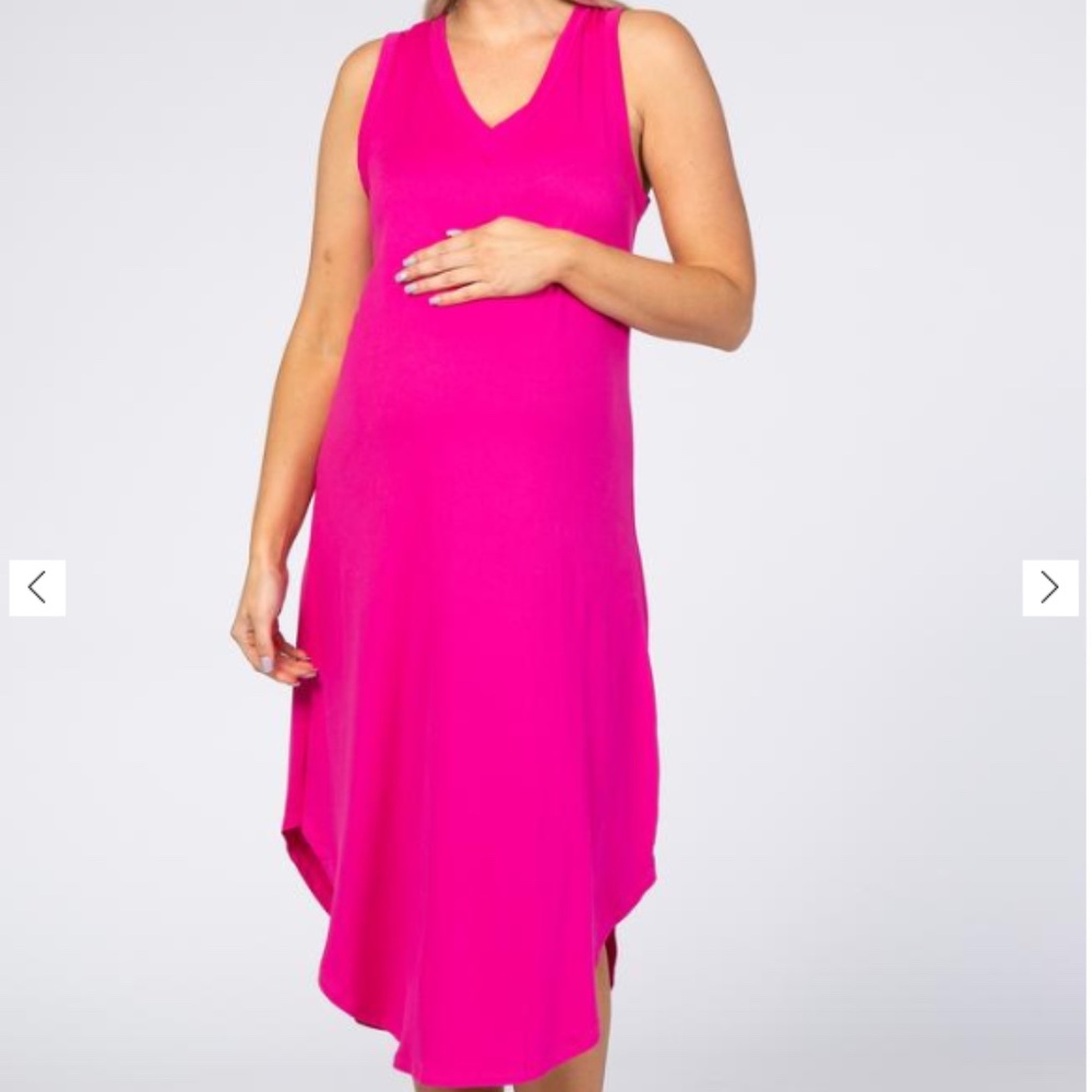 Pink Blush (maternity) V-Neck Dress
